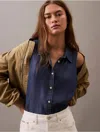 Calvin Klein Jeans Est.1978 Calvin Klein Women's Sleeveless Denim Button-down Shirt