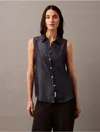 Calvin Klein Jeans Est.1978 Calvin Klein Women's Sleeveless Denim Button-down Shirt