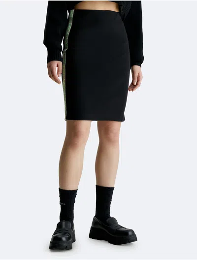 Calvin Klein Jeans Est.1978 Calvin Klein Women's Slim Ribbed Logo Tape Skirt