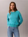 Calvin Klein Jeans Est.1978 Calvin Klein Women's Smooth Cotton Monogram Logo Sweater In Blue