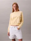 Calvin Klein Jeans Est.1978 Calvin Klein Women's Smooth Cotton Monogram Logo Sweater In Yellow
