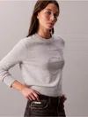 Calvin Klein Jeans Est.1978 Calvin Klein Women's Smooth Cotton Monogram Logo Sweater In Gray