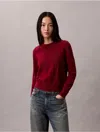 Calvin Klein Jeans Est.1978 Calvin Klein Women's Smooth Cotton Monogram Logo Sweater In Red