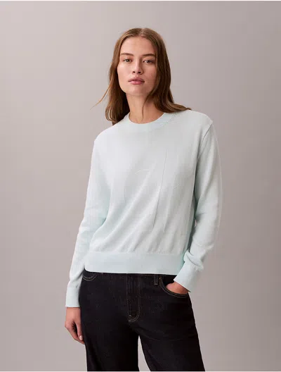 Calvin Klein Jeans Est.1978 Calvin Klein Women's Smooth Cotton Monogram Sweater In Gray