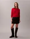 Calvin Klein Jeans Est.1978 Calvin Klein Women's Smooth Cotton Monogram Sweater In Red