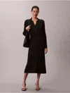 Calvin Klein Jeans Est.1978 Calvin Klein Women's Smooth Cotton Rib Midi Dress In Black