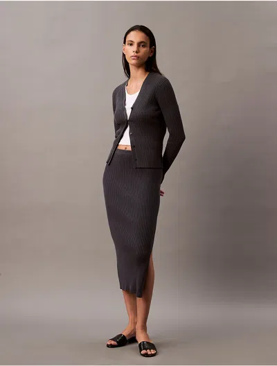 Calvin Klein Jeans Est.1978 Calvin Klein Women's Smooth Cotton Rib Midi Skirt