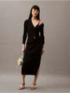 Calvin Klein Jeans Est.1978 Calvin Klein Women's Smooth Cotton Rib Midi Sweater Skirt