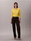 Calvin Klein Jeans Est.1978 Calvin Klein Women's Smooth Cotton Rib Mini Button-down Dress In Black