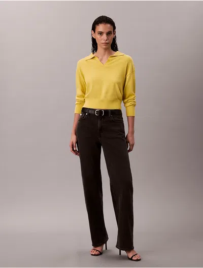 Calvin Klein Jeans Est.1978 Calvin Klein Women's Smooth Cotton Rib Mini Button-down Dress In Black