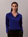 Calvin Klein Jeans Est.1978 Calvin Klein Women's Smooth Cotton Rib Mini Button-down Dress In Blue