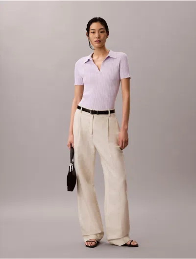 Calvin Klein Jeans Est.1978 Calvin Klein Women's Smooth Cotton Rib Polo T-shirt In Neutral