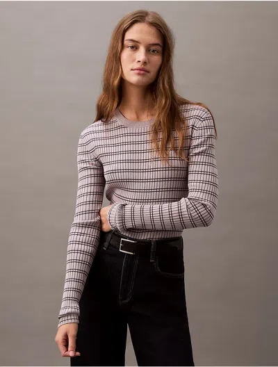 Calvin Klein Jeans Est.1978 Calvin Klein Women's Smooth Cotton Rib Stripe Sweater