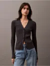 Calvin Klein Jeans Est.1978 Calvin Klein Women's Smooth Cotton Rib Sweater Cardigan