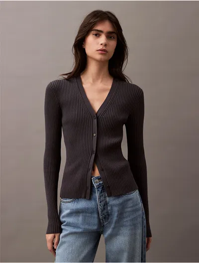 Calvin Klein Jeans Est.1978 Calvin Klein Women's Smooth Cotton Rib Sweater Cardigan