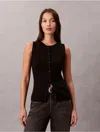 Calvin Klein Jeans Est.1978 Calvin Klein Women's Smooth Cotton Rib Sweater Tank In Black