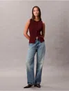 Calvin Klein Jeans Est.1978 Calvin Klein Women's Smooth Cotton Rib Sweater Tank In Burgundy