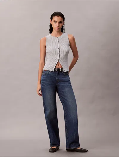 Calvin Klein Jeans Est.1978 Calvin Klein Women's Smooth Cotton Rib Sweater Tank In Gray