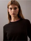Calvin Klein Jeans Est.1978 Calvin Klein Women's Smooth Cotton Relaxed Monogram Logo Sweater