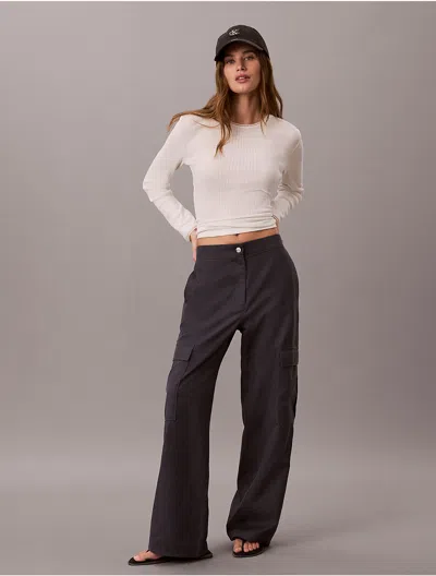 Calvin Klein Jeans Est.1978 Calvin Klein Women's Soft Twill Cargo Pants In Black