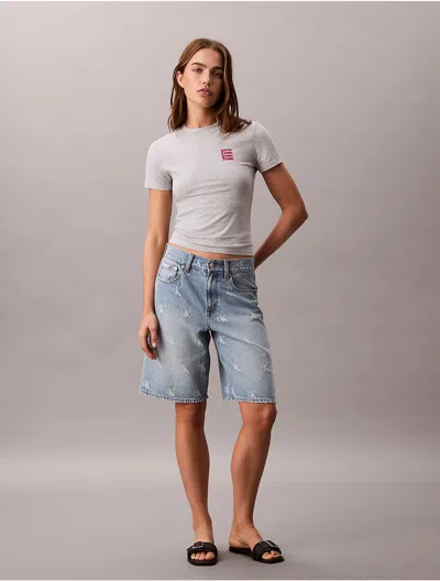 Calvin Klein Jeans Est.1978 Calvin Klein Women's Square Logo Graphic Slim T-shirt