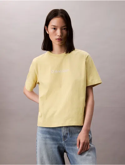 Calvin Klein Jeans Est.1978 Calvin Klein Women's Standard Logo Relaxed T-shirt In Green