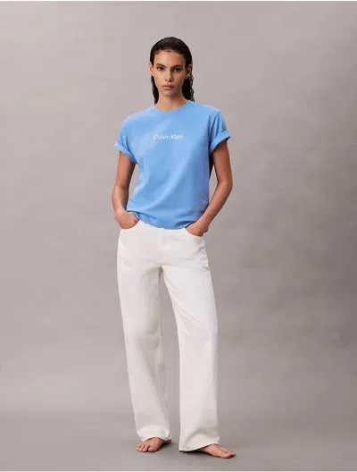 Calvin Klein Jeans Est.1978 Calvin Klein Women's Standard Logo Relaxed T-shirt In Blue