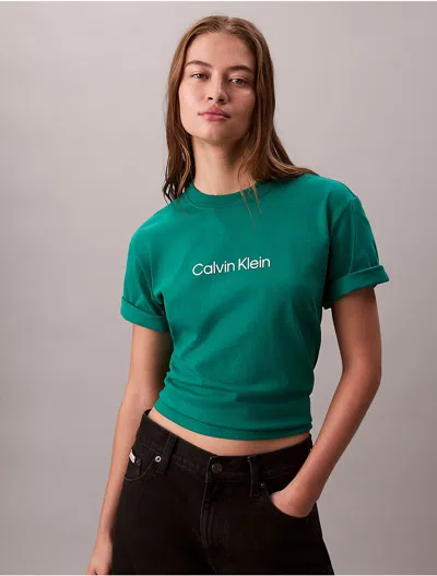 Calvin Klein Jeans Est.1978 Calvin Klein Women's Standard Logo Relaxed T-shirt In Green