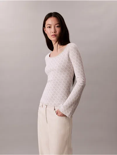 Calvin Klein Jeans Est.1978 Calvin Klein Women's Tech Knit Allover Monogram T-shirt In Multi