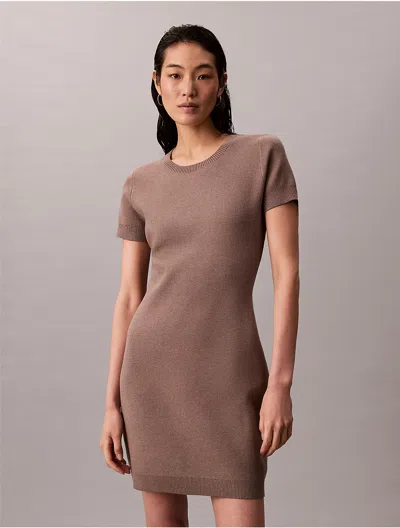 Calvin Klein Jeans Est.1978 Calvin Klein Women's Tech Knit Logo Dress In Brown