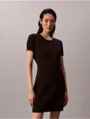 Calvin Klein Jeans Est.1978 Calvin Klein Women's Tech Knit Logo Dress In Brown