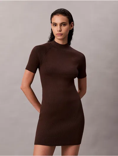 Calvin Klein Jeans Est.1978 Calvin Klein Women's Tech Knit Mini Dress In Brown