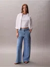 Calvin Klein Jeans Est.1978 Calvin Klein Women's Tencel Blend Wide Leg Cargo Jean