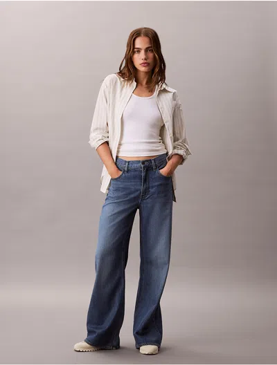 Calvin Klein Jeans Est.1978 Calvin Klein Women's Tencel Ultra High Rise Wide Leg Fit Jeans