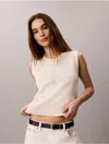 Calvin Klein Jeans Est.1978 Calvin Klein Women's Textured Monogram Tank Top In Tofu