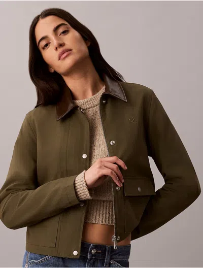 Calvin Klein Jeans Est.1978 Calvin Klein Women's Utility Short Jacket In Green