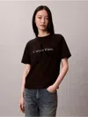 Calvin Klein Jeans Est.1978 Calvin Klein Women's Velvet Monologo Boxy T-shirt In Black