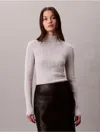 Calvin Klein Jeans Est.1978 Calvin Klein Women's Viscose Blend Rib Mock Neck Sweater In Blue
