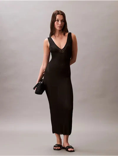Calvin Klein Jeans Est.1978 Calvin Klein Women's Viscose Ribbed Midi Dress