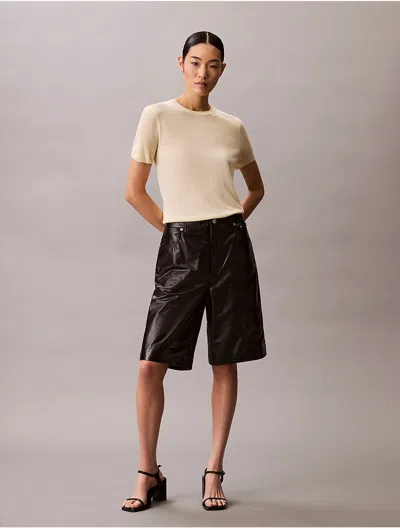 Calvin Klein Jeans Est.1978 Calvin Klein Women's Viscose Short Sleeve Sweater In Neutral