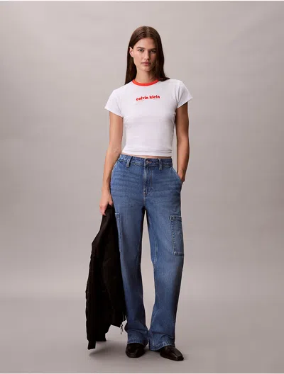 Calvin Klein Jeans Est.1978 Calvin Klein Women's Wide Leg Cargo Jeans In Blue