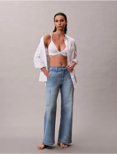 Calvin Klein Jeans Est.1978 Calvin Klein Women's Wide Leg Cargo Jeans In Multi
