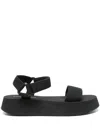 Calvin Klein Jeans Est.1978 Canvas Plataform Sandals In Black
