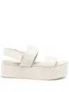 Calvin Klein Jeans Est.1978 Canvas Plataform Sandals In Neutrals