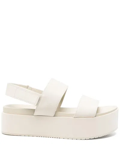 Calvin Klein Jeans Est.1978 Canvas Plataform Sandals In Neutrals