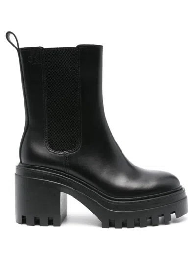 Calvin Klein Jeans Est.1978 Chunky Heeled Chelsea Ankle Boot In Black