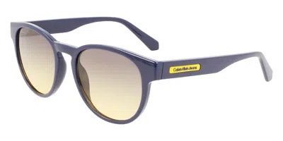 Calvin Klein Jeans Est.1978 Ckj22609s 400 Men's Sunglasses Blue Size 53 In Gold
