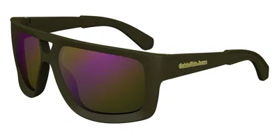 Calvin Klein Jeans Est.1978 Ckj24605s 309 Men's Sunglasses Green Size 60