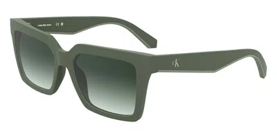 Calvin Klein Jeans Est.1978 Ckj25602s N 302 Men's Sunglasses Green Size 54 In Matte Sage Green