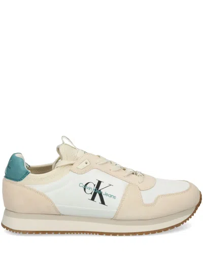 Calvin Klein Jeans Est.1978 Colour-block Panelled Sneakers In White